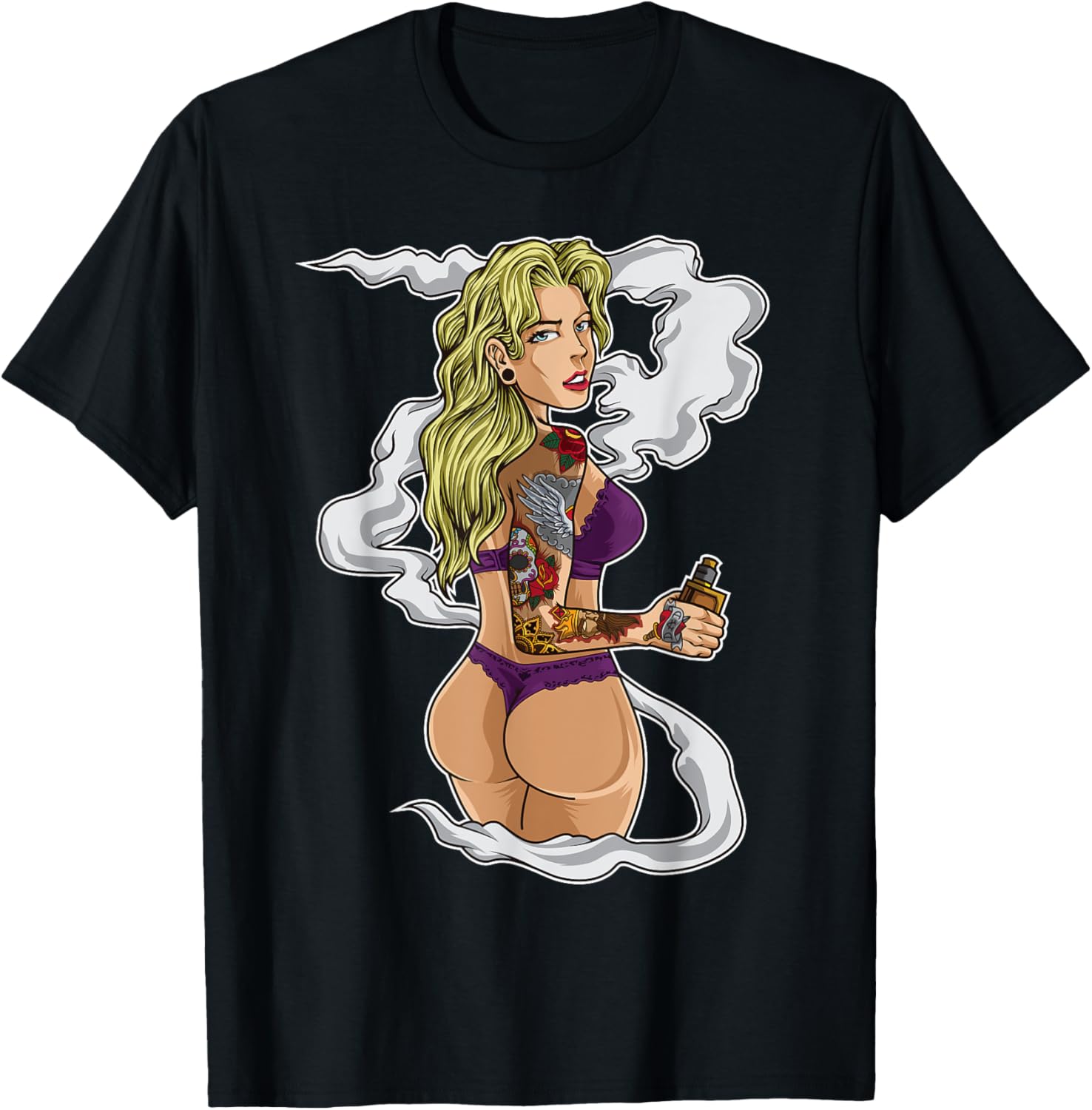 Kaos Grafis Gadis Merokok deng - Vaping Shop ulasan dan harga